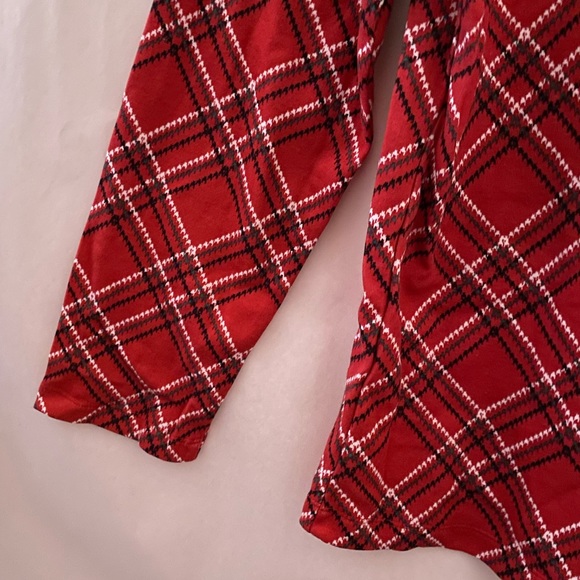 Karen Scott Red Long Sleeve Plaid High Neck Top NWT - Picture 5 of 8